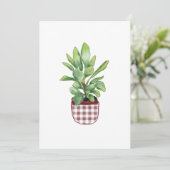 Waterverf Handgeschilderd Schattige Potted Plant Kaart (Staand voorkant)