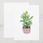 Waterverf Handgeschilderd Schattige Potted Plant Kaart (Voorkant / Achterkant)