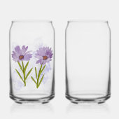 Waterverf handgeschilderde African Daisy Blikvorm Glas (Achterkant)