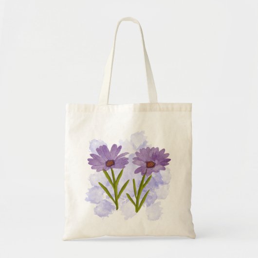 Waterverf handgeschilderde African Daisy Tote Bag (Voorkant)