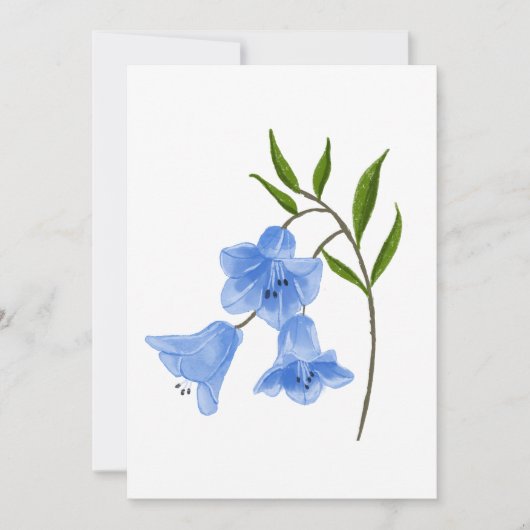Waterverf handgeschilderde Bluebell Flowers Kaart (Voorkant)