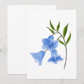 Waterverf handgeschilderde Bluebell Flowers Kaart (Voorkant / Achterkant)
