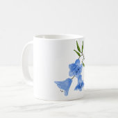 Waterverf handgeschilderde Bluebell Flowers Koffiemok (Voorkant links)