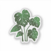 Waterverf Handgeschilderde Esthetische Monstera Bl Sticker (Voorkant)