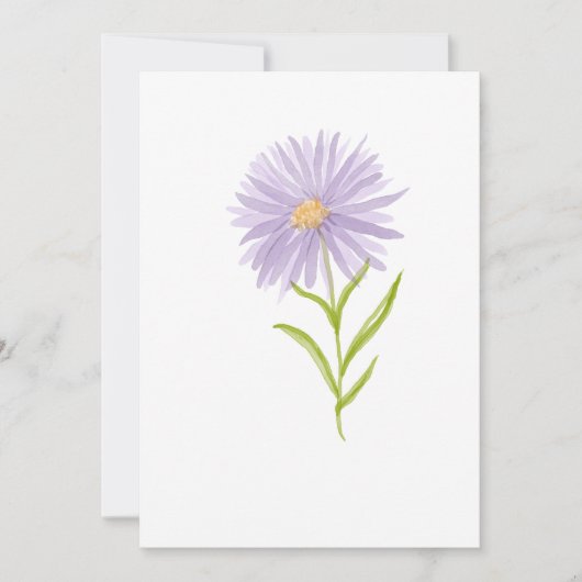 Waterverf handgeschilderde esthetische Paarse bloe Kaart (Voorkant)