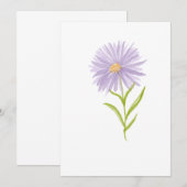 Waterverf handgeschilderde esthetische Paarse bloe Kaart (Voorkant / Achterkant)