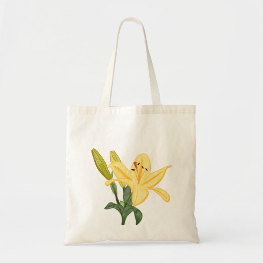 Waterverf handgeschilderde gele leliebloemen tote bag (Voorkant)