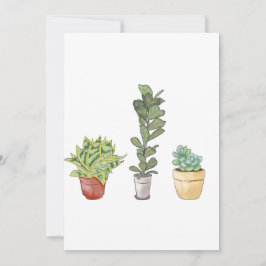 Waterverf Handgeschilderde Indoor Planten Bedankkaart