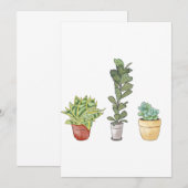 Waterverf Handgeschilderde Indoor Planten Bedankkaart (Voorkant / Achterkant)