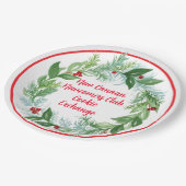 Waterverf handgeschilderde kerstkrans papieren bordje (Gekanteld)