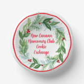 Waterverf handgeschilderde kerstkrans papieren kommen (Voorkant)