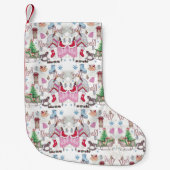 Waterverf handgeschilderde kerstsprookje kleine kerstsok (Voorkant)