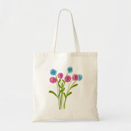 Waterverf handgeschilderde kleurrijke wilde bloeme tote bag