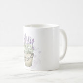 Waterverf handgeschilderde lavendelpot koffiemok (Voorkant rechts)