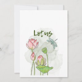 Waterverf Handgeschilderde Lotus Blooming Kaart