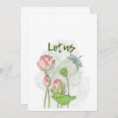 Waterverf Handgeschilderde Lotus Blooming Kaart (Voorkant / Achterkant)
