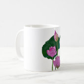 Waterverf Handgeschilderde Lotus Flowers Koffiemok (Voorkant links)