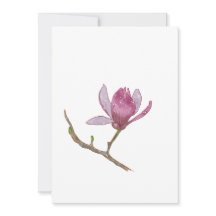 Waterverf Handgeschilderde Magnolia Flower