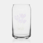 Waterverf handgeschilderde Paarse krokusbloemen Blikvorm Glas (Achterkant)