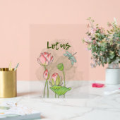 Waterverf Handgeschilderde Roze Lotus Blooming Acryl Bord (Huwelijk)