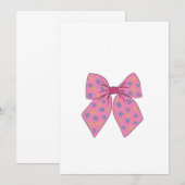 Waterverf handgeschilderde Schattigee roze strik Kaart (Voorkant / Achterkant)