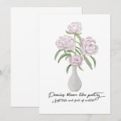 Waterverf handgeschilderde sierpioenen kaart (Voorkant / Achterkant)