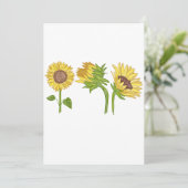 Waterverf Handgeschilderde Zonnebloem Bloeien Kaart (Staand voorkant)