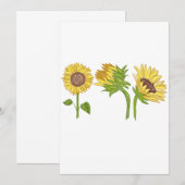 Waterverf Handgeschilderde Zonnebloem Bloeien Kaart (Voorkant / Achterkant)