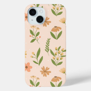 Waterverf Handgetekend Kleurrijk Botanisch Naadloo iPhone 15 Case