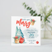 Waterverf handgetekend Laten we vrolijk kerstfeest Kaart (Staand voorkant)