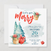 Waterverf handgetekend Laten we vrolijk kerstfeest Kaart (Voorkant)