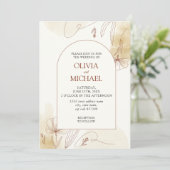 Waterverf handgetekende bruiloft uitnodiging (Staand voorkant)