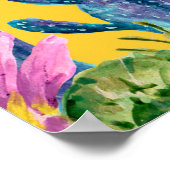 Waterverf handgetekende illustratie met cactus en poster (Hoek)