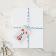 Waterverf Handgetekende Laten we Kerstmis vieren