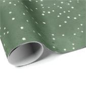 Waterverf handgetekende polka dots_warme wintergro cadeaupapier (Rol Hoek)
