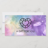 Waterverf Handmade Business Gem Heart Voucher (Voorkant)