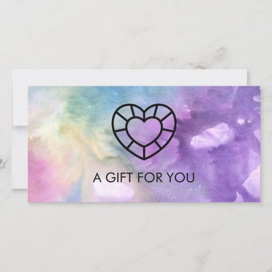Waterverf Handmade Business Gem Heart Voucher (Voorkant)