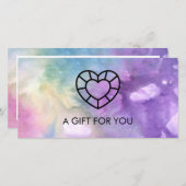 Waterverf Handmade Business Gem Heart Voucher (Voorkant / Achterkant)