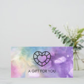 Waterverf Handmade Business Gem Heart Voucher (Staand voorkant)