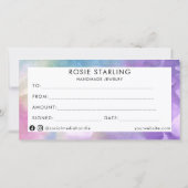 Waterverf Handmade Business Gem Heart Voucher (Achterkant)