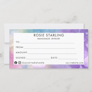 Waterverf Handmade Business Gem Heart Voucher