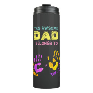 Waterverf Handprint vader papa Son Child Thermosbeker