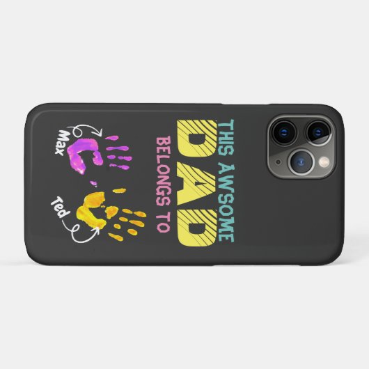 Waterverf Handprint vader pappa Son Gift Case-Mate iPhone Case (Achterkant (horizontaal))