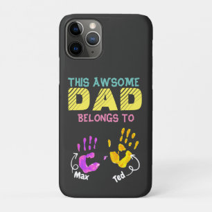 Waterverf Handprint vader pappa Son Gift Case-Mate iPhone Case