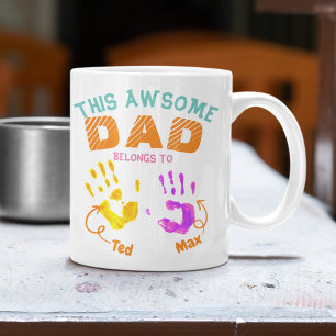Waterverf Handprint vader pappa Son Gift Koffiemok