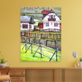 Waterverf Handschilderd Transsylvanië, Roemenië Canvas Afdruk (Insitu (Woonkamer))
