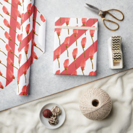 Waterverf handschilderde rode papaver cadeaupapier