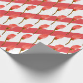 Waterverf handschilderde rode papaver cadeaupapier (Hoek)