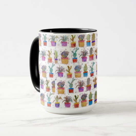 Waterverf handschilderpatroon mok (Voorkant links)