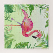 Waterverf handschildpad Flamingo Art Legpuzzel (Horizontaal)